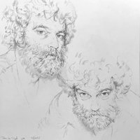 Pierre van Dijk Self-portrait from 1980 in pencil